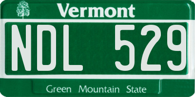 VT license plate NDL529