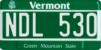 VT license plate NDL530