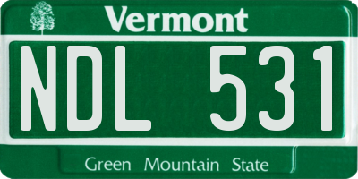 VT license plate NDL531