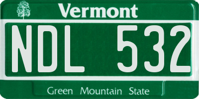 VT license plate NDL532