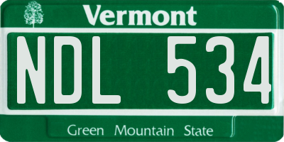 VT license plate NDL534
