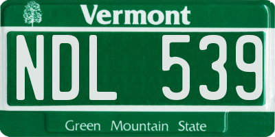 VT license plate NDL539