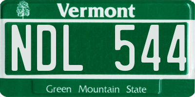 VT license plate NDL544