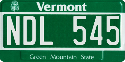 VT license plate NDL545