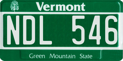 VT license plate NDL546