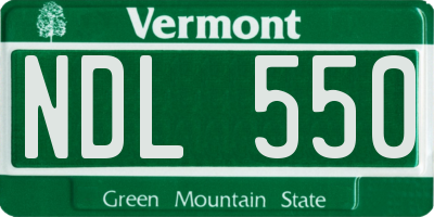 VT license plate NDL550