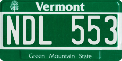 VT license plate NDL553