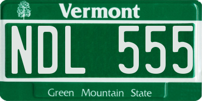 VT license plate NDL555