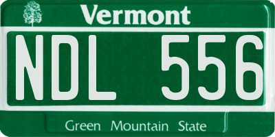VT license plate NDL556