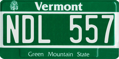 VT license plate NDL557