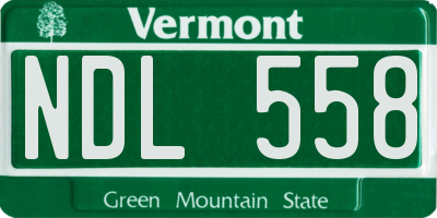 VT license plate NDL558