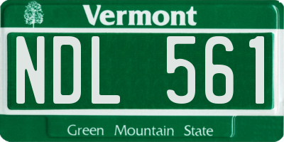 VT license plate NDL561