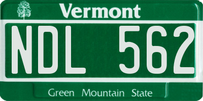 VT license plate NDL562