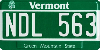 VT license plate NDL563