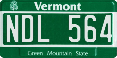 VT license plate NDL564