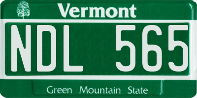 VT license plate NDL565