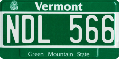 VT license plate NDL566