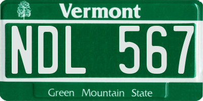 VT license plate NDL567