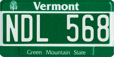 VT license plate NDL568
