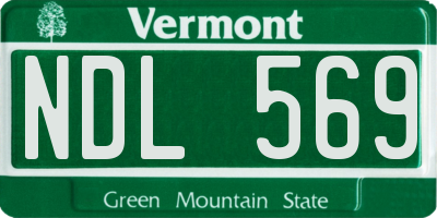 VT license plate NDL569