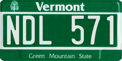 VT license plate NDL571