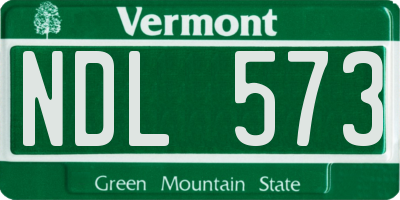VT license plate NDL573