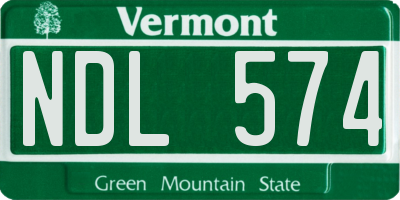VT license plate NDL574