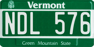VT license plate NDL576