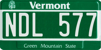 VT license plate NDL577