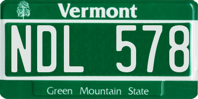 VT license plate NDL578