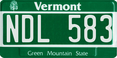 VT license plate NDL583