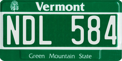 VT license plate NDL584