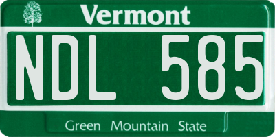 VT license plate NDL585