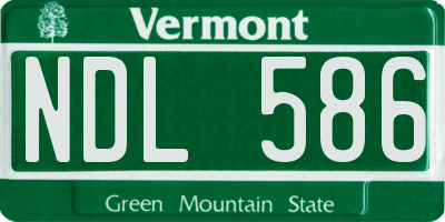 VT license plate NDL586