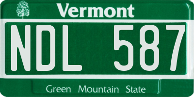 VT license plate NDL587