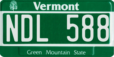VT license plate NDL588