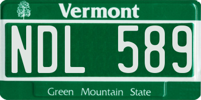 VT license plate NDL589