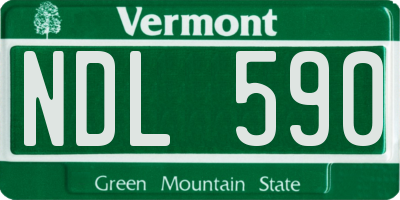 VT license plate NDL590