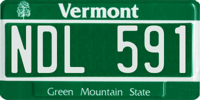 VT license plate NDL591