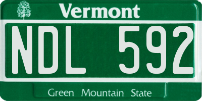 VT license plate NDL592
