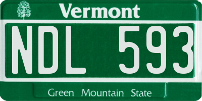VT license plate NDL593