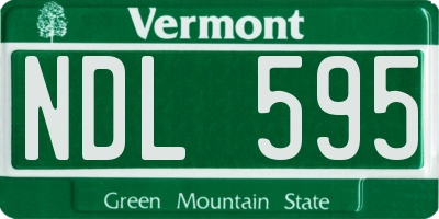 VT license plate NDL595