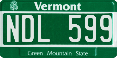 VT license plate NDL599