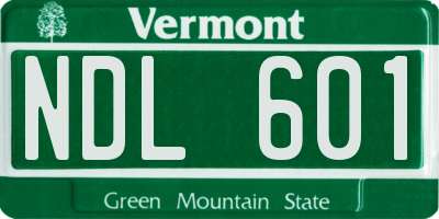VT license plate NDL601