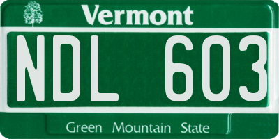 VT license plate NDL603