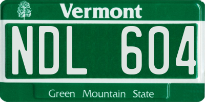 VT license plate NDL604