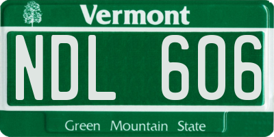 VT license plate NDL606