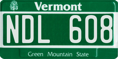 VT license plate NDL608