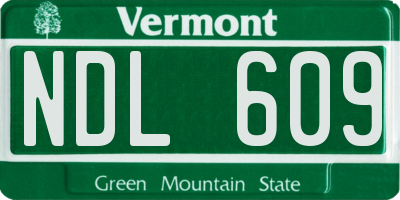 VT license plate NDL609