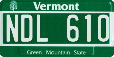 VT license plate NDL610